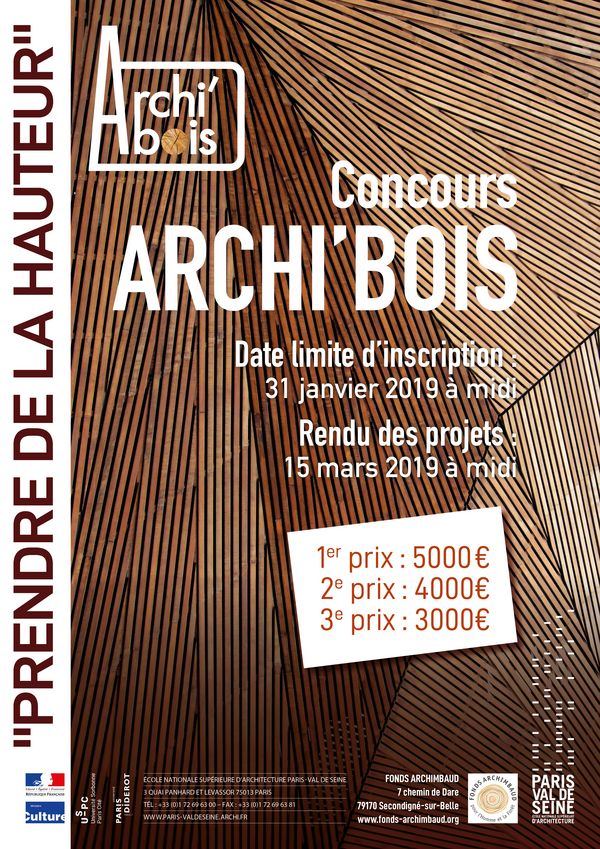 Affiche concours bois  pour étudiants en architectures